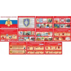 Комплект плакатов (10 л ф.А3) «Умей действовать при пожаре» 